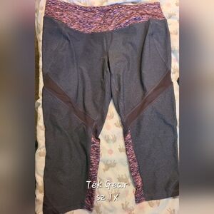 Tek Gear Gray and Pink  Capri Leggings
